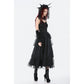 Dark in Love Gothic Satin Lace Tiered Dress