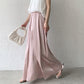 Vireous Pleated Loose Wide Leg Skirt Pants, Pastel Colours