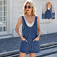 Vireous Women's Denim Overalls Dress with Pockets, Sling Midi Dress