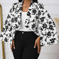 Women's Elegant Cropped Party Jacket with Slit Sleeves