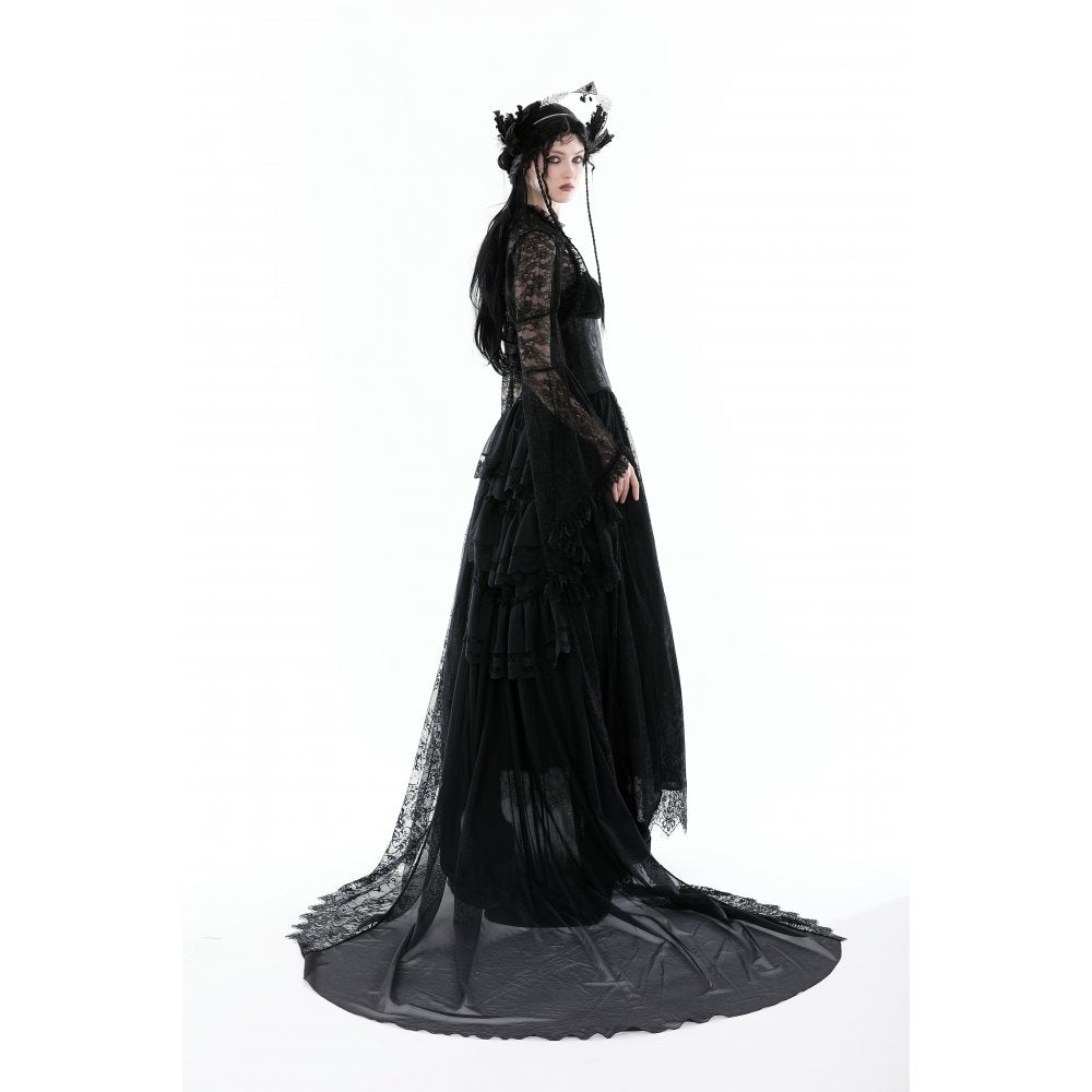 Dark in Love Belladonna Lace-Bell Sleeve Goth Shrug