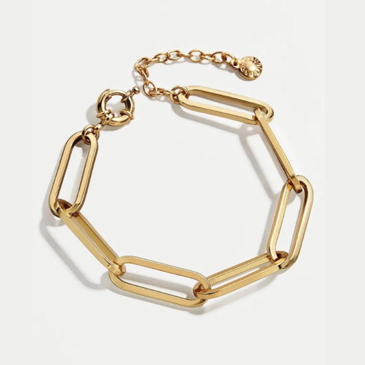 Brooklyn Bracelet, Paperclip Link Gold Chain