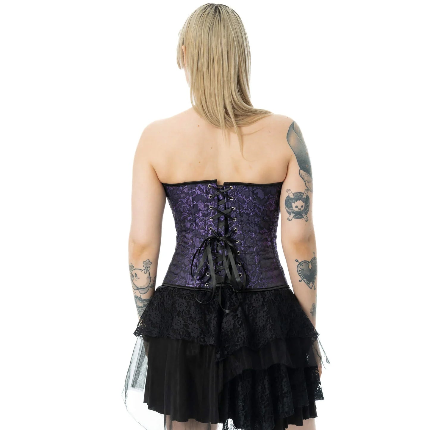 Vixxsin Amethyst Purple and Black Lace Gothic Corset