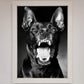 Angry Doberman Dog Framed Wall Art