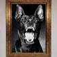 Angry Doberman Dog Framed Wall Art
