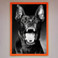 Angry Doberman Dog Framed Wall Art