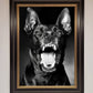 Angry Doberman Dog Framed Wall Art