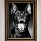 Angry Doberman Dog Framed Wall Art