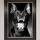 Angry Doberman Dog Framed Wall Art