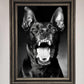 Angry Doberman Dog Framed Wall Art