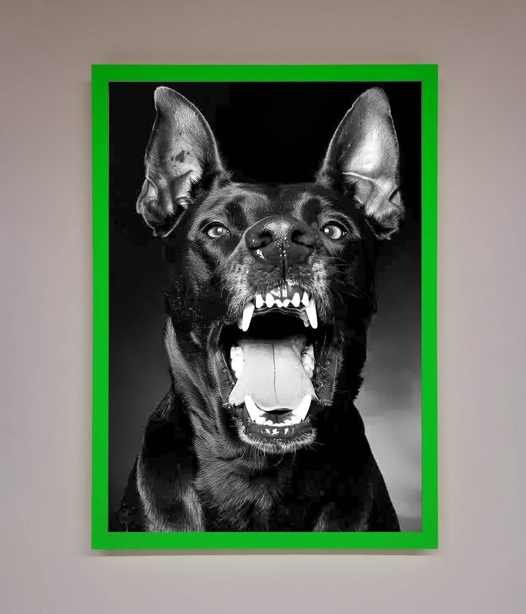 Angry Doberman Dog Framed Wall Art
