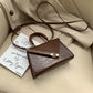 Women's Fashion Crocodile-Pattern Kelly Bag, Structured Leather Bag