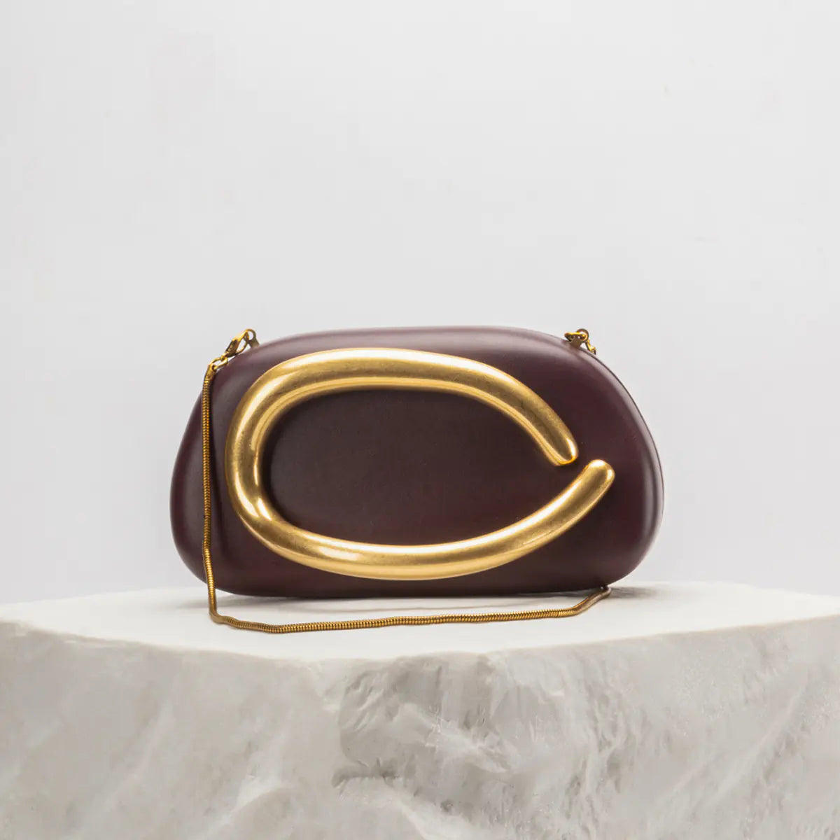 Vireous Avant Garde Clutch Bag with Metal Decor