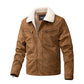 Men's Suede Fabric Jacket, Berber Fleece Collar Short Coat