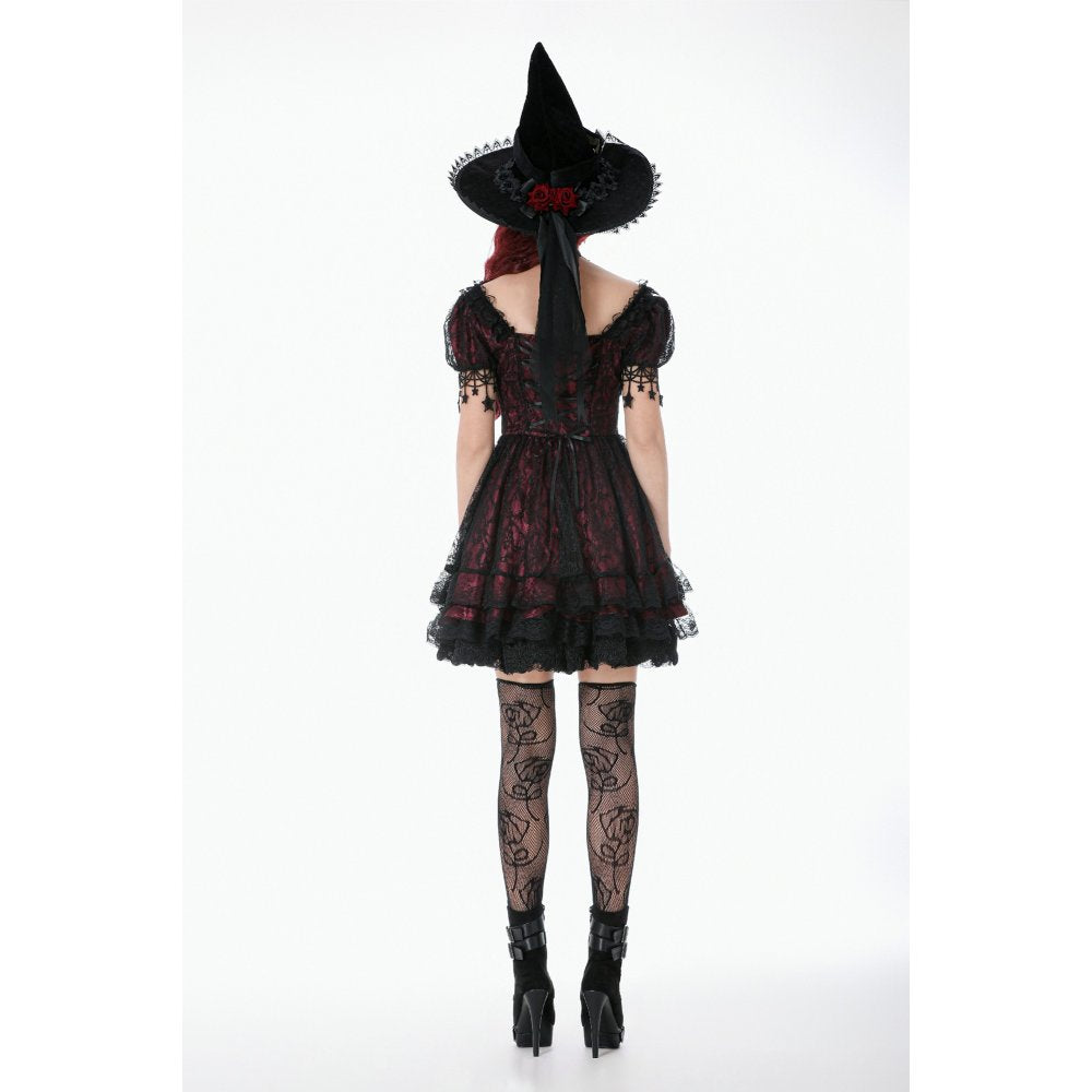 Dark in Love Red Black Lace Princess Dress