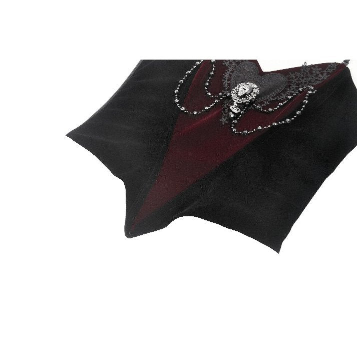 Dark in Love Morrigan Velvet and Lace Chain-Detail Bodysuit