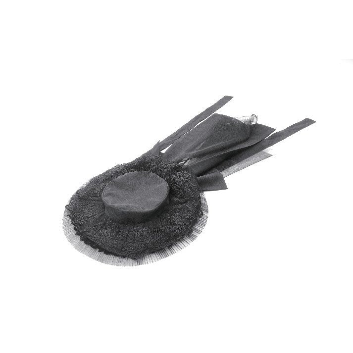 Dark in Love Evangeline Lace-Trimmed Goth Sun Hat