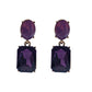 Retro Simple Square Crystal Drop Earrings
