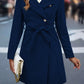 Vireous Mid-Length Women's Belt Coat, Feature Buttons