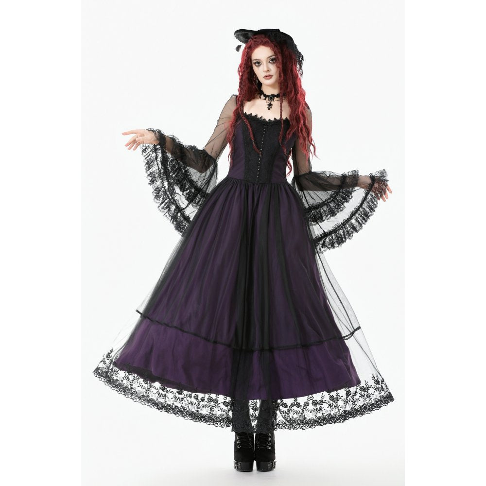 Dark in Love Lilith Bell-Sleeve Gothic Maxi Dress