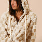 Women's Plaid Zipper Cardigan Plush Hoodie