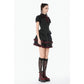 Dark in Love Black Crimson Gothic Tiered Skirt
