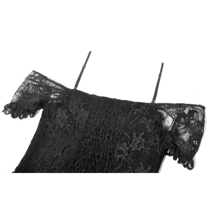 Dark in Love Romantic Gothic Lace-Layered High-Low Dress