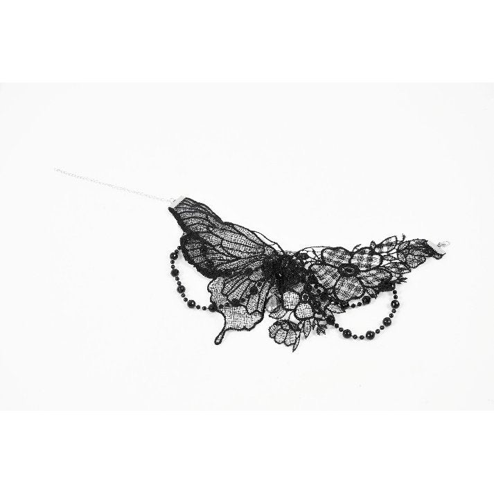 Dark in Love Lysandra Butterfly Lace Beaded Collar Necklace