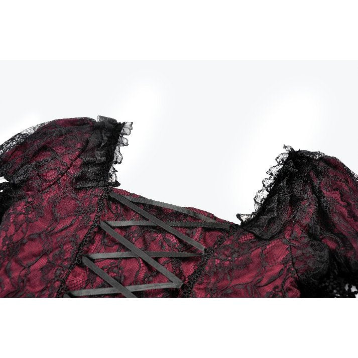 Dark in Love Red Black Lace Princess Dress