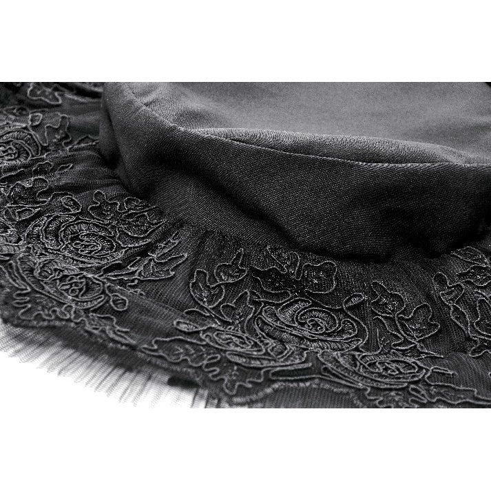 Dark in Love Evangeline Lace-Trimmed Goth Sun Hat