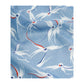 Stylised Bird Print Organic Cotton Silk Scarf
