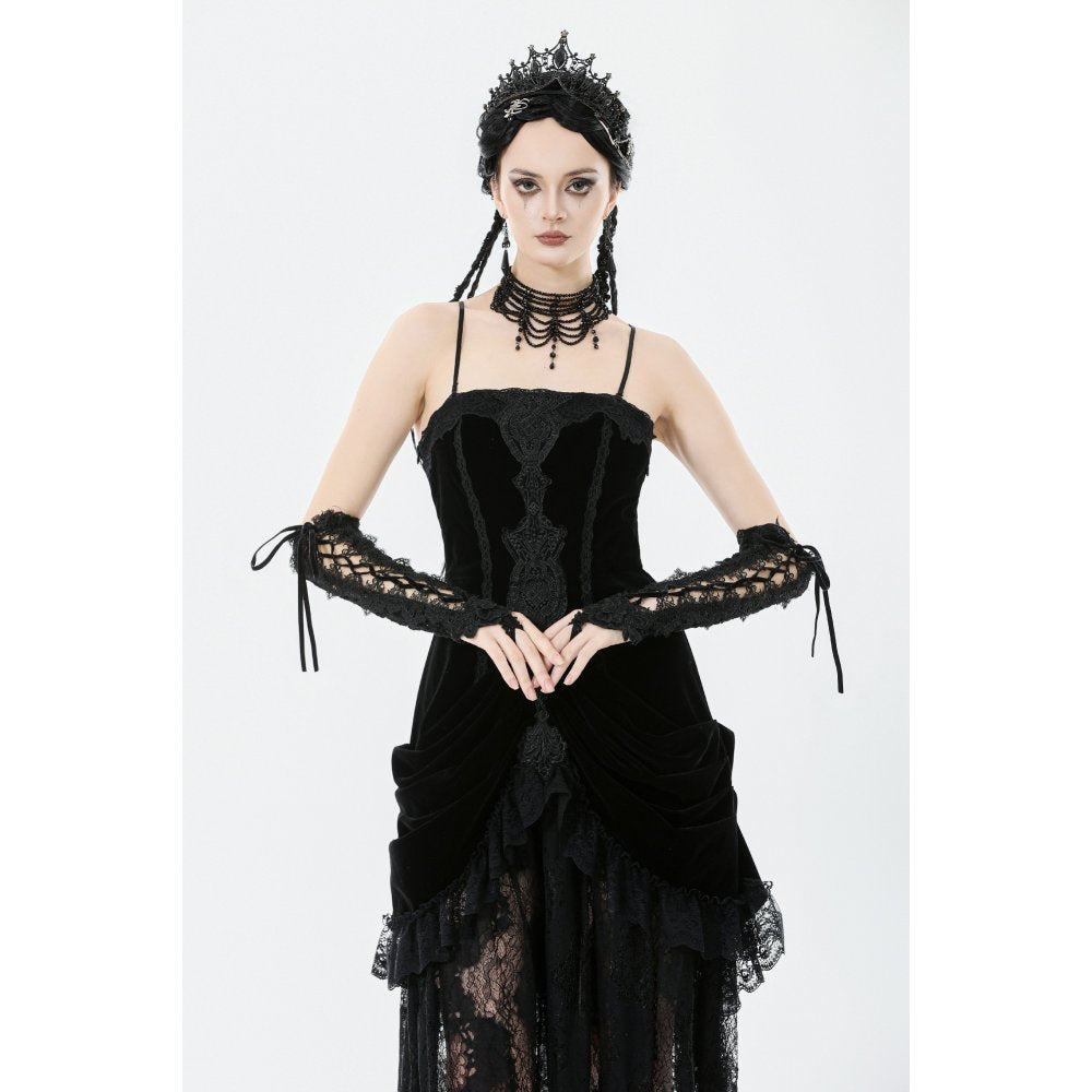 Dark in Love Erzebeth Lace-Up Gothic Arm Warmers
