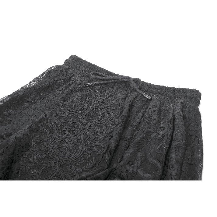 Dark in Love Vintage Gothic Lace-Layered Maxi Skirt