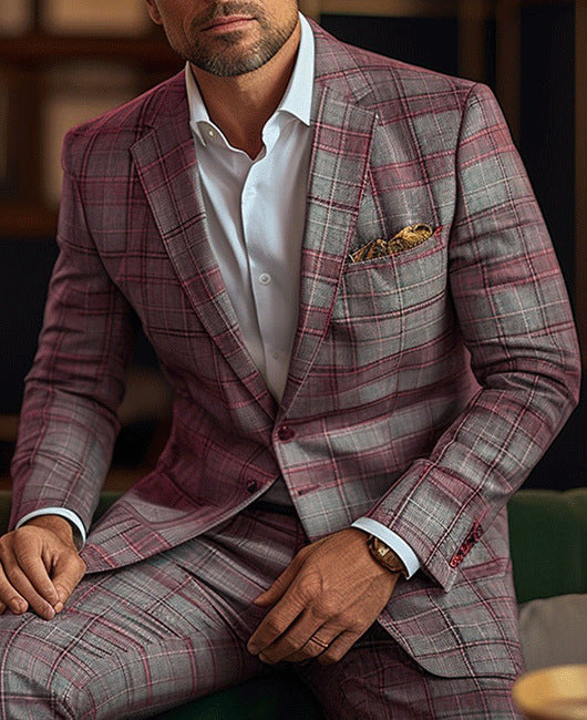 Men's British-Style Blazer, Plaid and Tartan