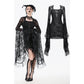 Dark In Love Minerva Bell-Sleeve Lace Dress in Black
