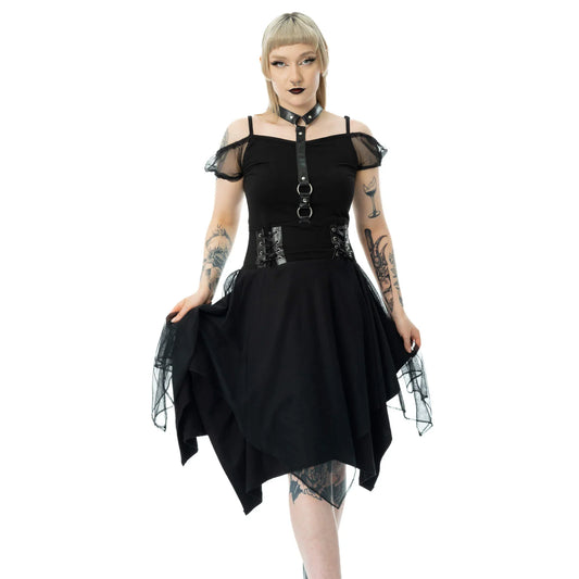 Poizen Industries Banshee Gothic Layered Mini Dress
