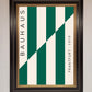 Bauhaus Green and White Framed Print