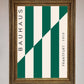 Bauhaus Green and White Framed Print
