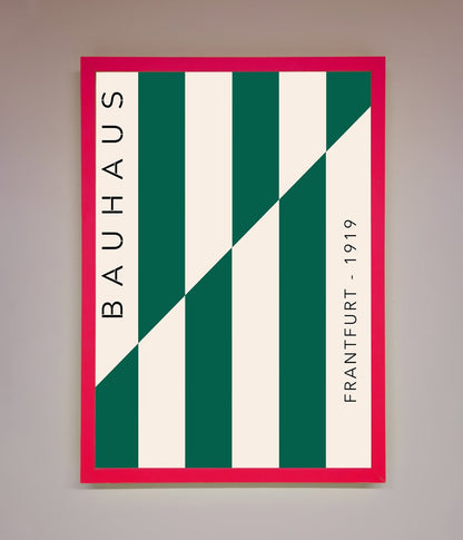 Bauhaus Green and White Framed Print