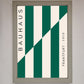 Bauhaus Green and White Framed Print