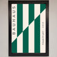 Bauhaus Green and White Framed Print