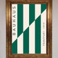 Bauhaus Green and White Framed Print