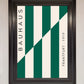 Bauhaus Green and White Framed Print