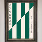Bauhaus Green and White Framed Print