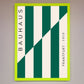 Bauhaus Green and White Framed Print