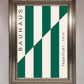 Bauhaus Green and White Framed Print