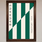 Bauhaus Green and White Framed Print