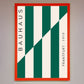 Bauhaus Green and White Framed Print
