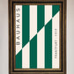 Bauhaus Green and White Framed Print