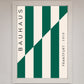 Bauhaus Green and White Framed Print